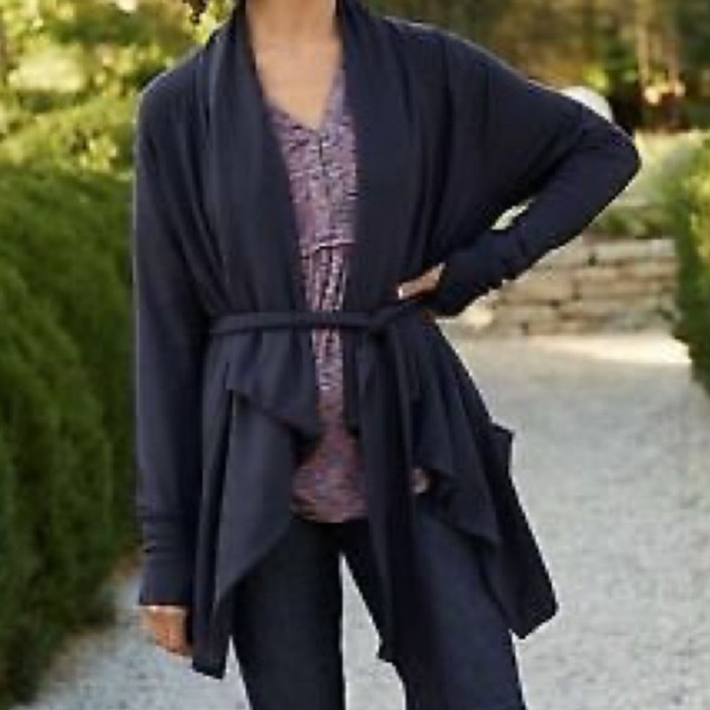 Matilda‎ Jane Navy Women's Cardigan Belted Jacket Sz S